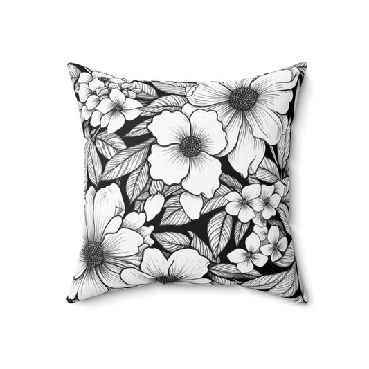 Black & White Forget-Me-Nots Basic Bedding Set