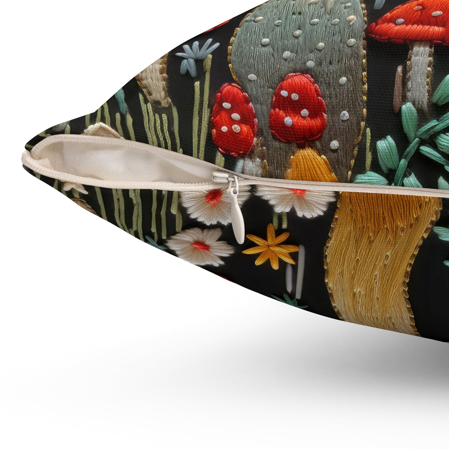 Mushroom Meadow Throw Pillow