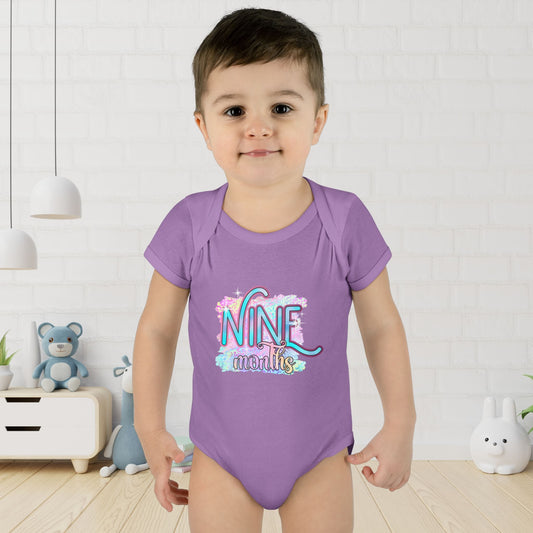 Pastel Wild One Milestone Baby Bodysuit-Nine Months