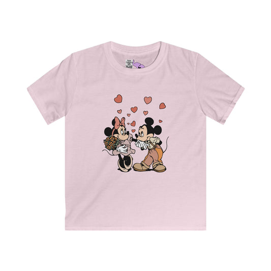 Valentines Mickey Loves Minnie Youth Softstyle Tee