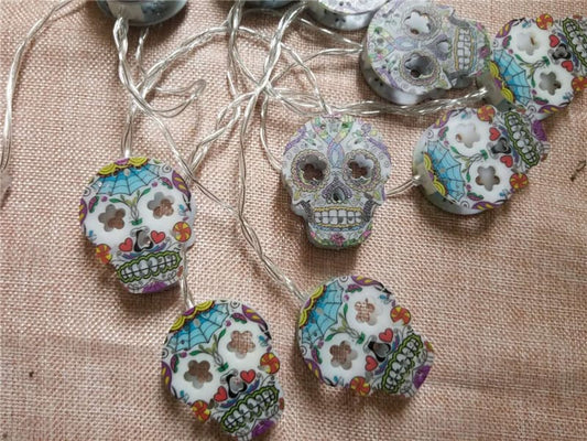 Halloween Skull LED Light String Horror Atmosphere