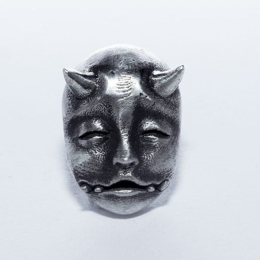 Gothic Horned Demon Stud Earrings