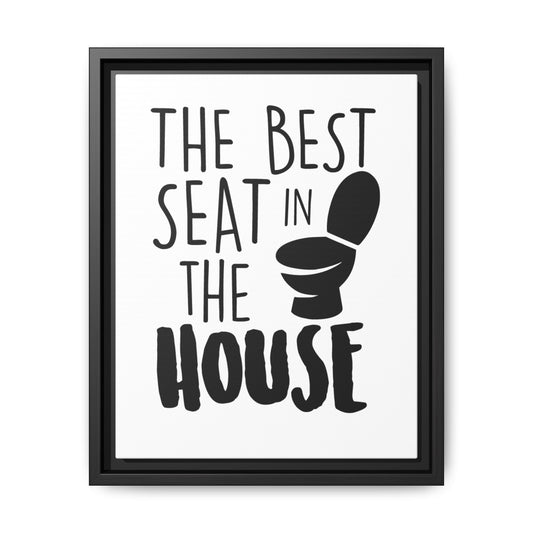 The Best Seat In The House Framed Canvas Bathroom Art