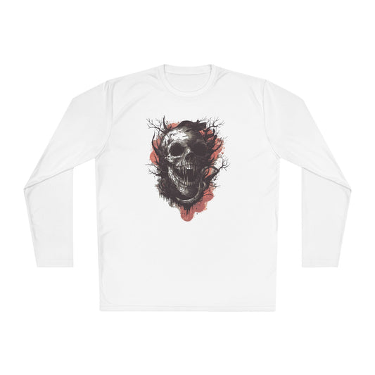 Creepy Skull in Tree Adult Long Sleeve Tee