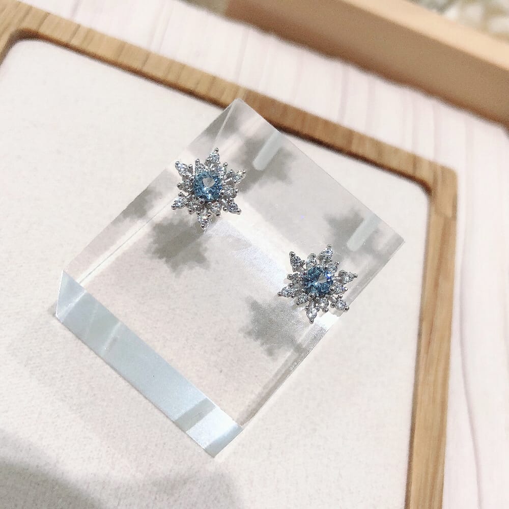 Frostburst Silver Stud Earrings