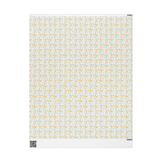 Giraffes in Bloom Wrapping Paper