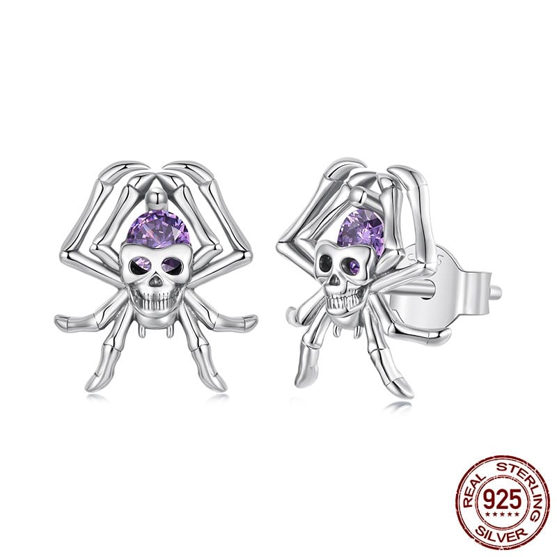 Skull Spider Stud Earrings
