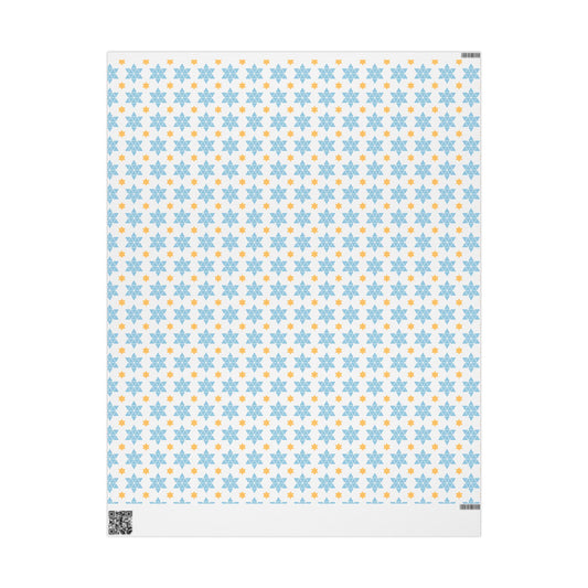 Blue/Gold Star of David Hanukkah Wrapping Paper