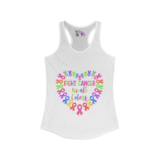 Fight Cancer in All Colors 12 Women's Ideal Racerback Tank