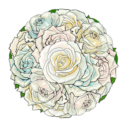 Enchanted Rose Bouquet Wooden Puzzle
