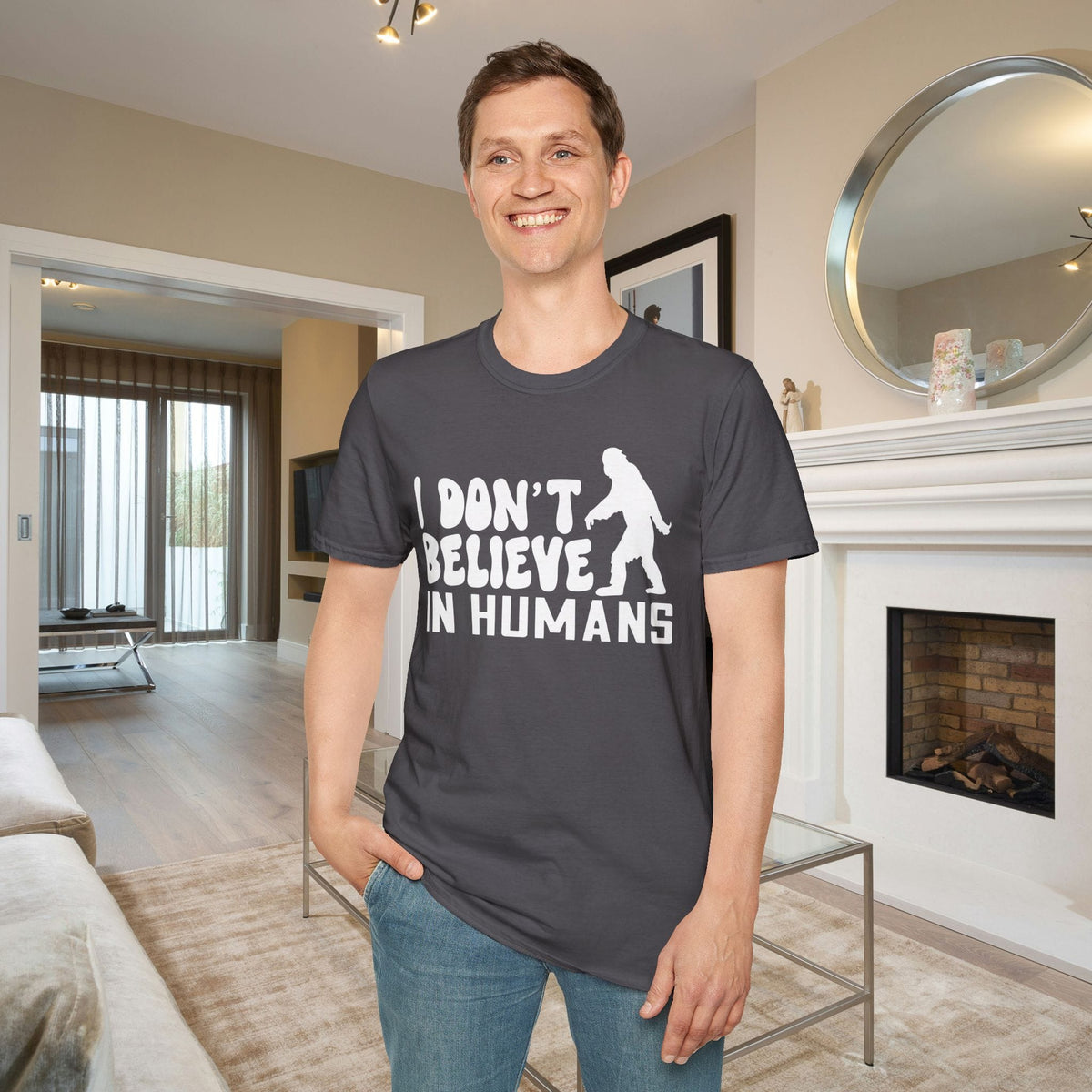 Bigfoot: I Don't Believe In Humans Adult T-shirt