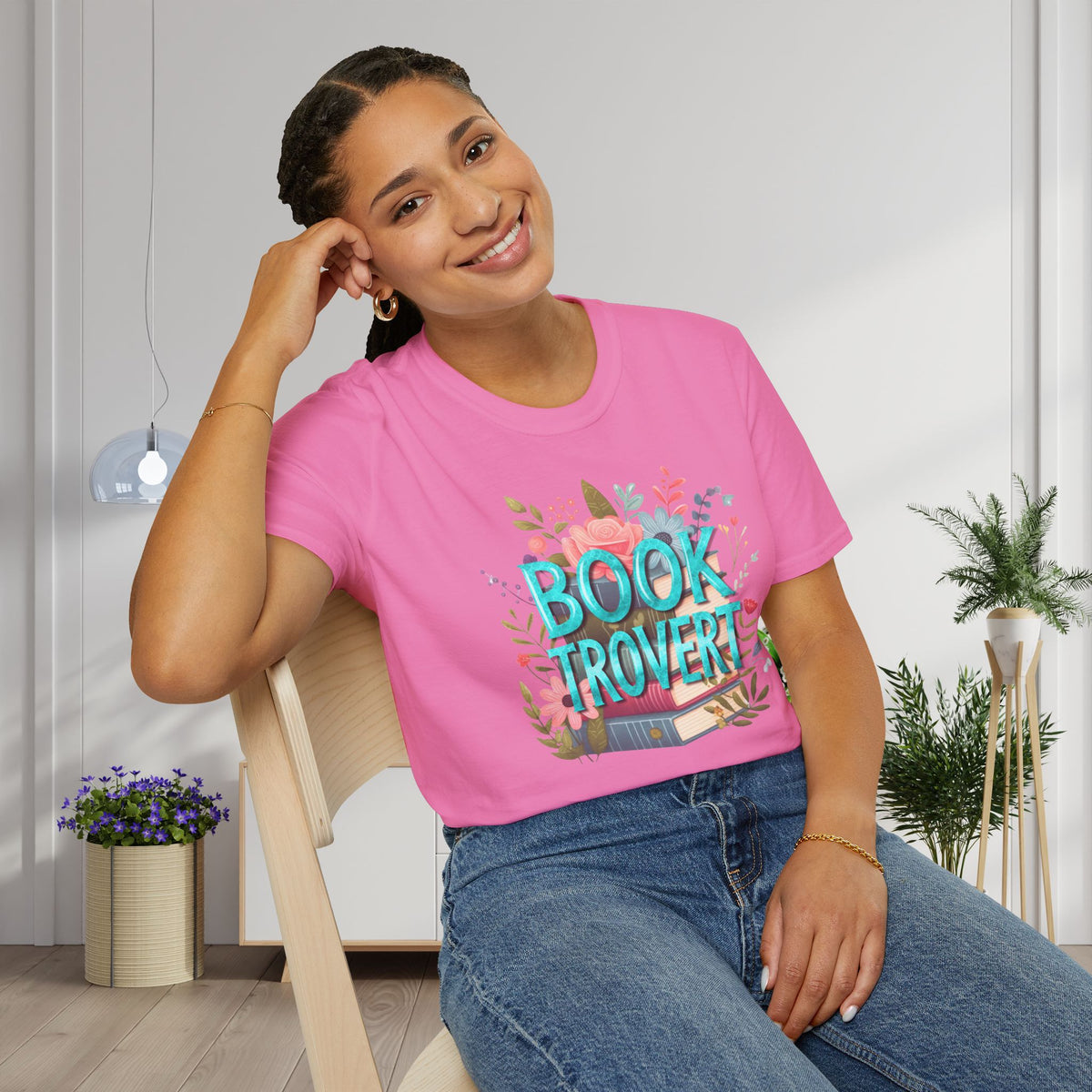 Booktrovert (Floral) Adult T-shirt