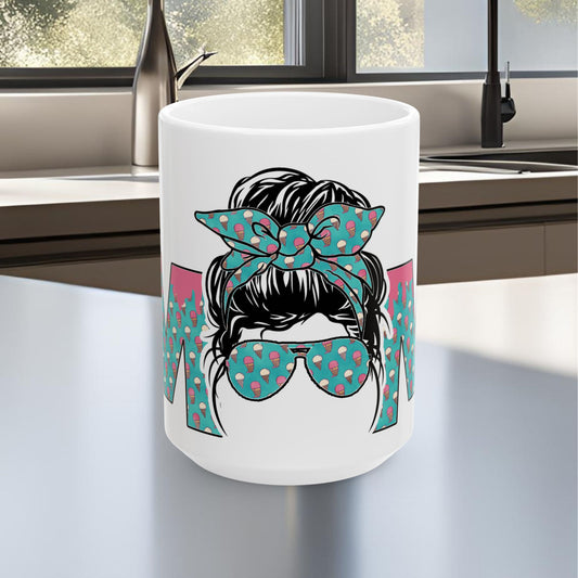 Cool Mom (Teal) Ceramic Mug, (11oz, 15oz)