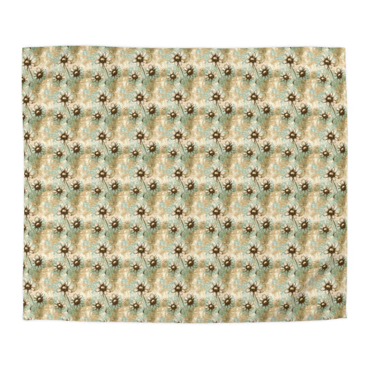 Worn Meadow Daisies Microfiber Duvet Cover