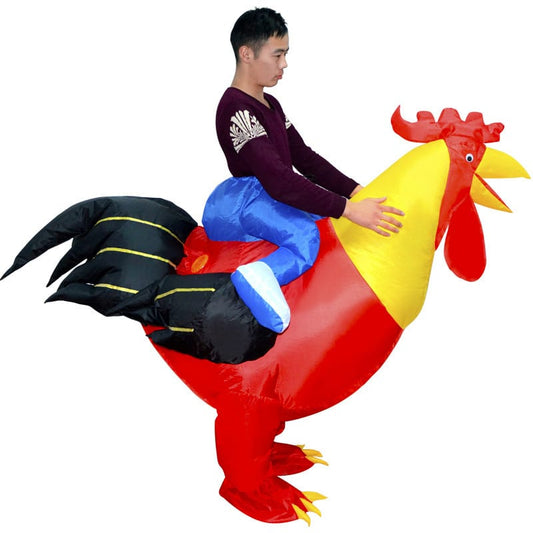 Inflatable Rooster Rider Costume for Adults
