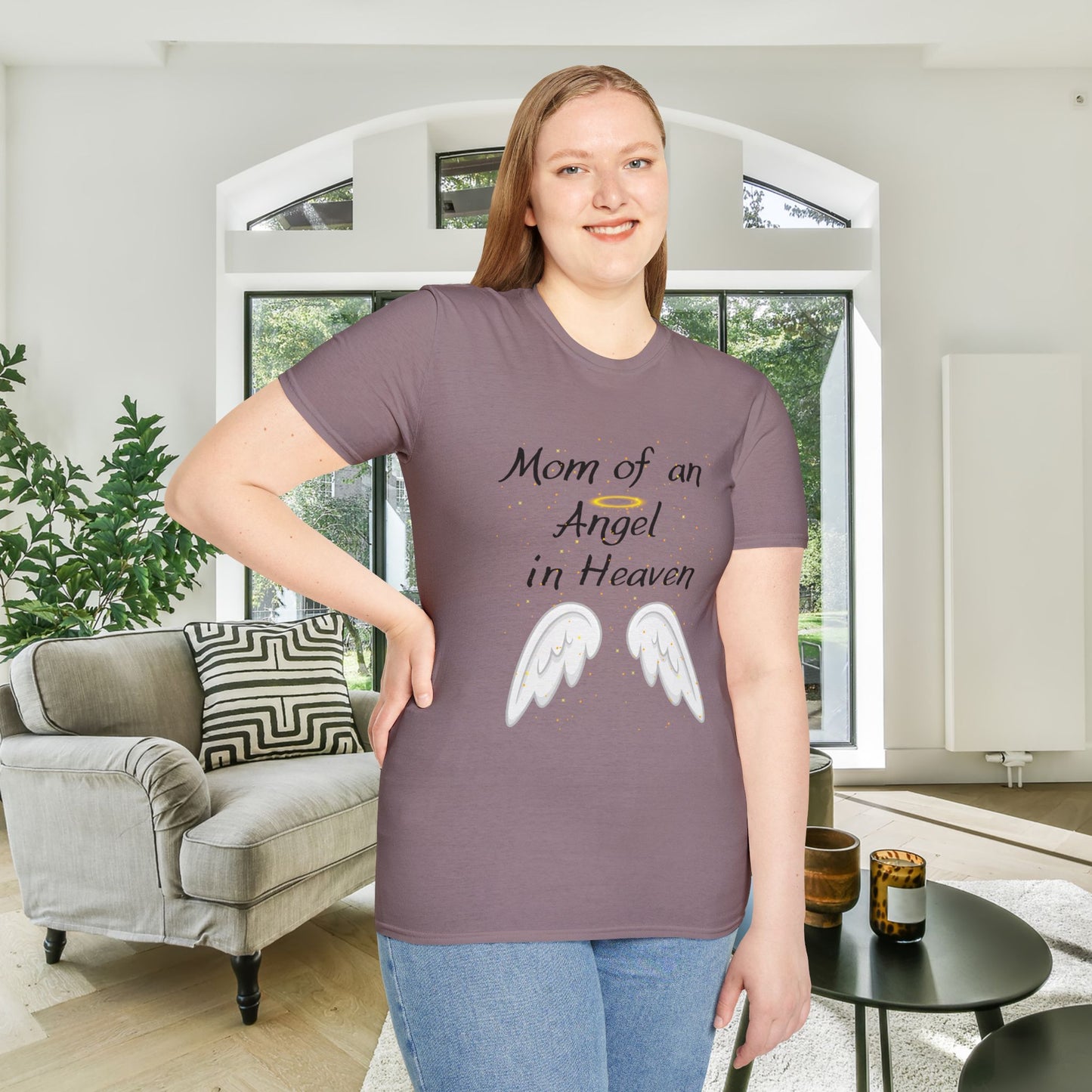Mom of an Angel in Heaven Adult T-shirt