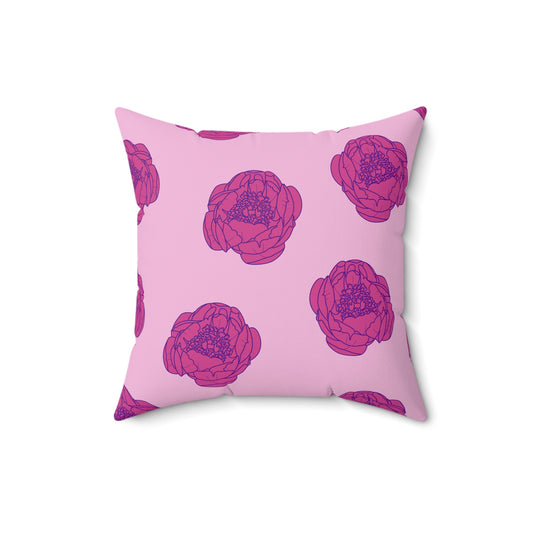 Rosy Dream Peonies Throw Pillow