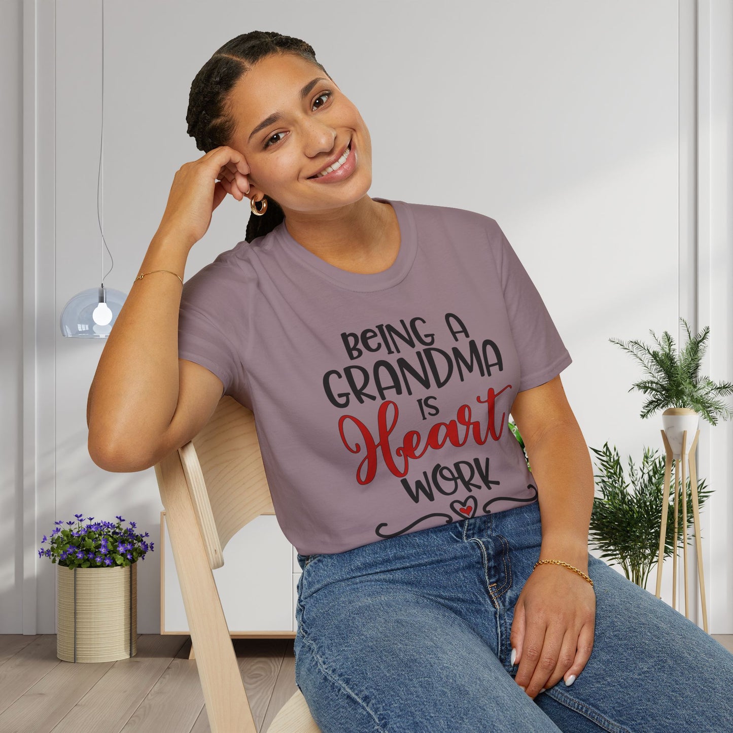 Being A Grandma Is Heart Work Adult T-shirt