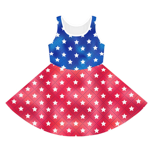 Red, White, & Blue Stars Girls Sundress