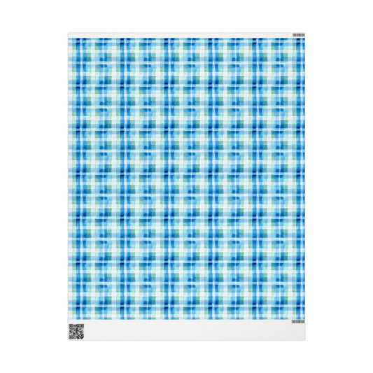 Ocean Sunset Plaid Wrapping Paper