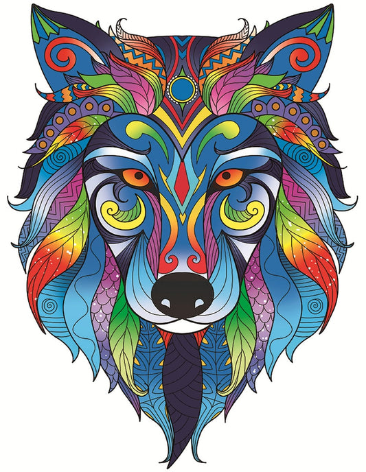 Colorful Wolf Wooden Jigsaw Puzzle Collection