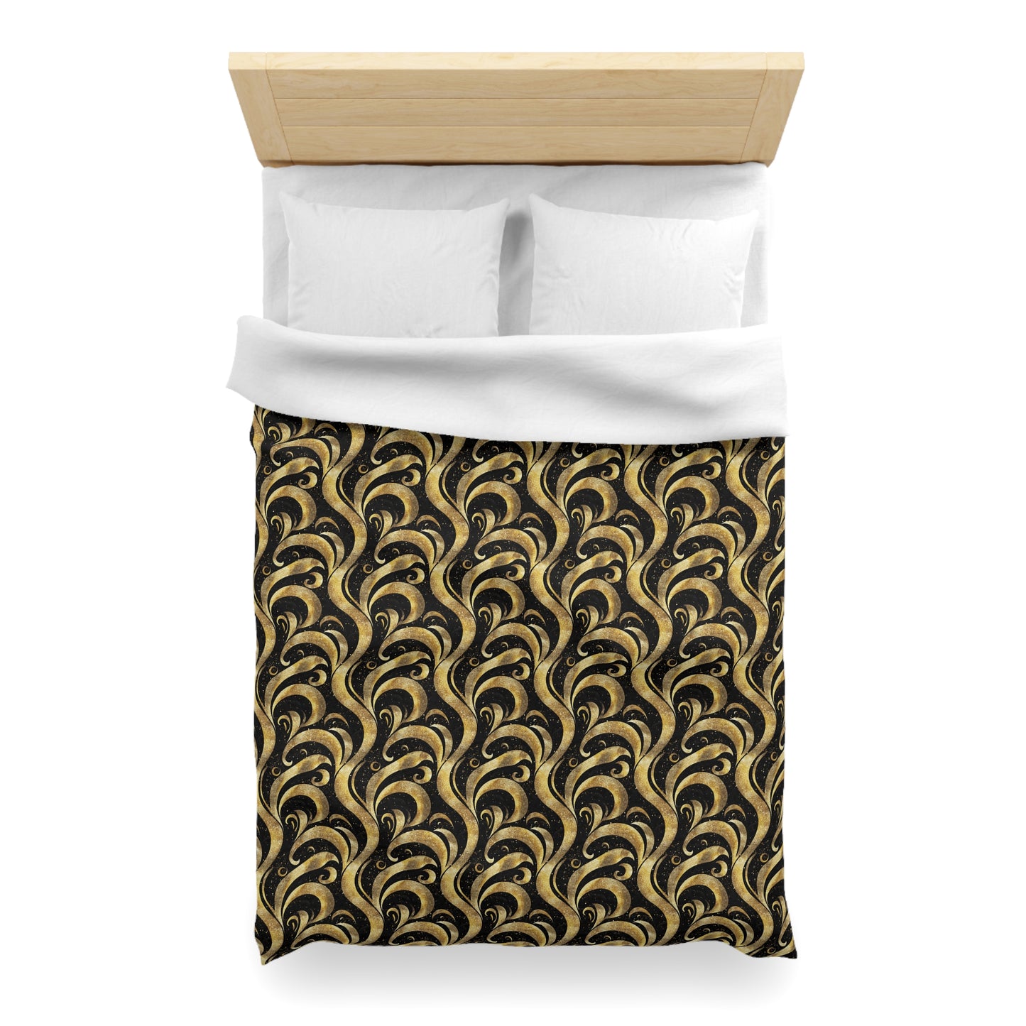 Black & Gold Luxe Swirl Basic Bedding Set