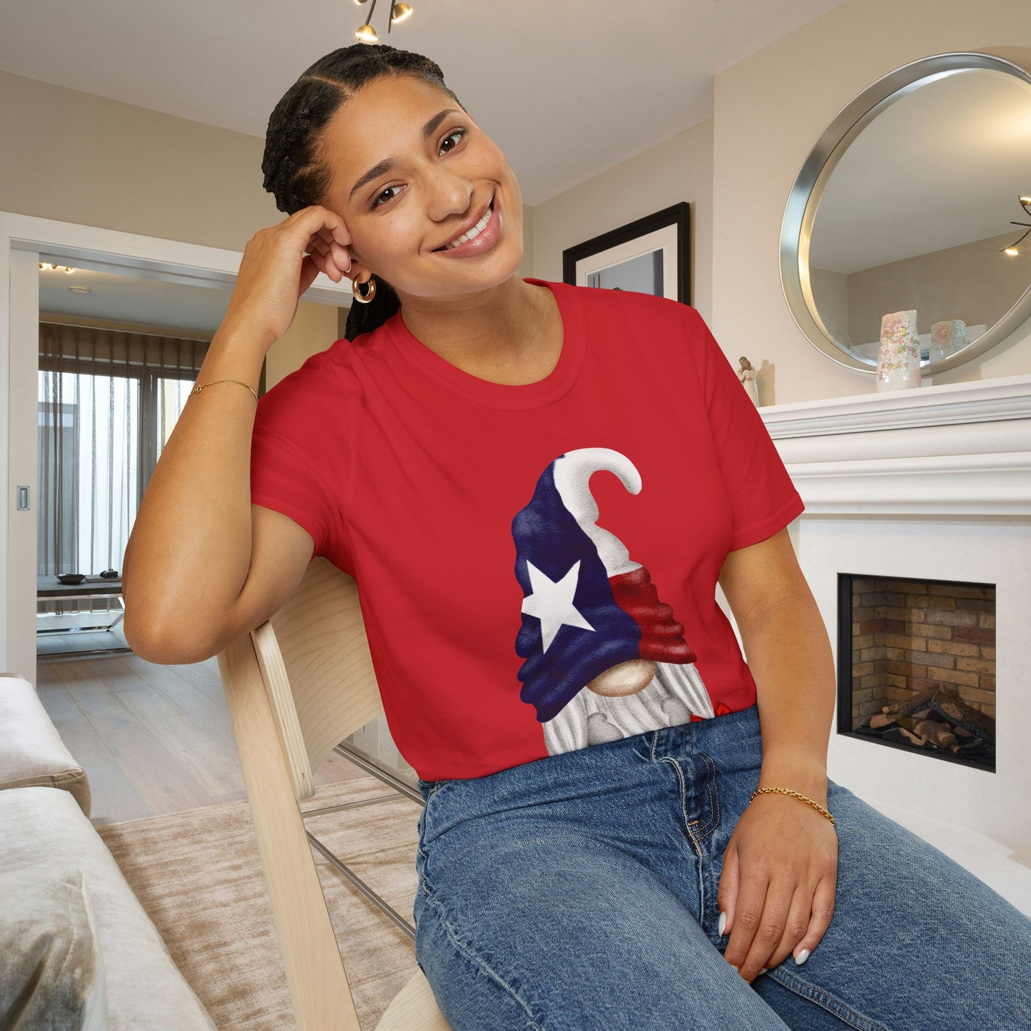 Texas Girl Gnome Adult T-shirt