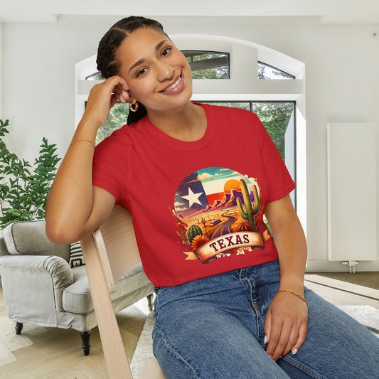 Texas Desert Roads Adult T-shirt