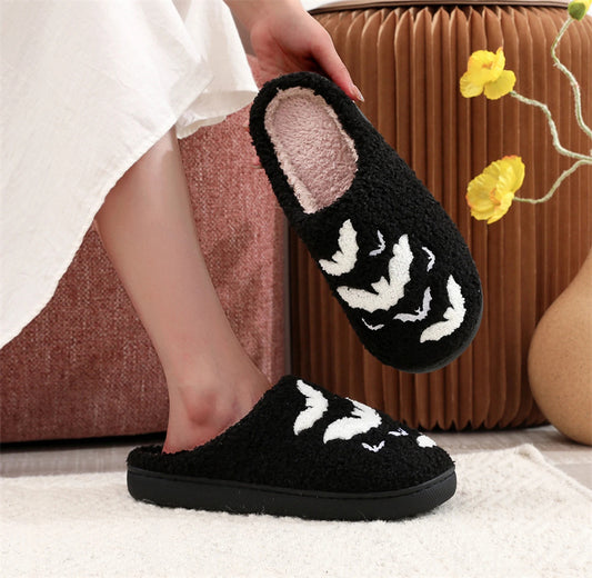 Cozy Plush Bat Slippers