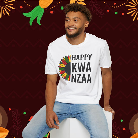 Happy Kwanzaa Sunflower Adult T-shirt