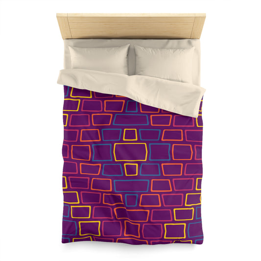 Purple Brick Wall Microfiber Duvet Cover