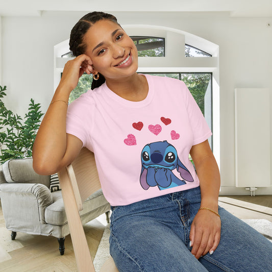 Stitch in Love Adult T-shirt