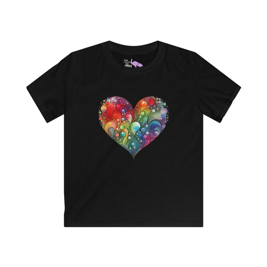 Color Burst Heart Youth Softstyle Tee