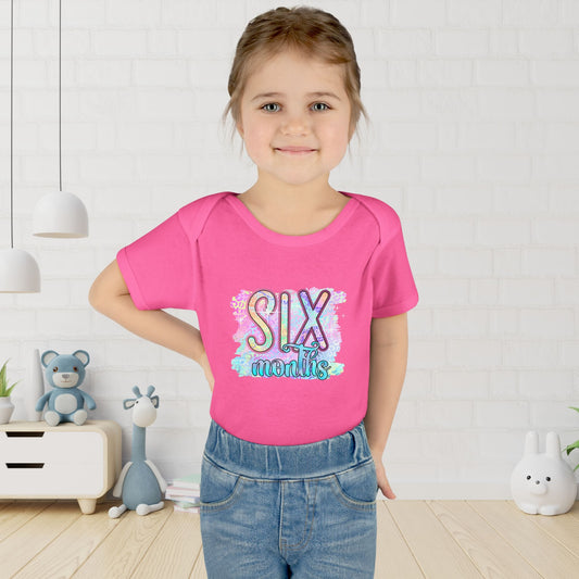 Pastel Wild One Milestone Baby Bodysuit-Six Months