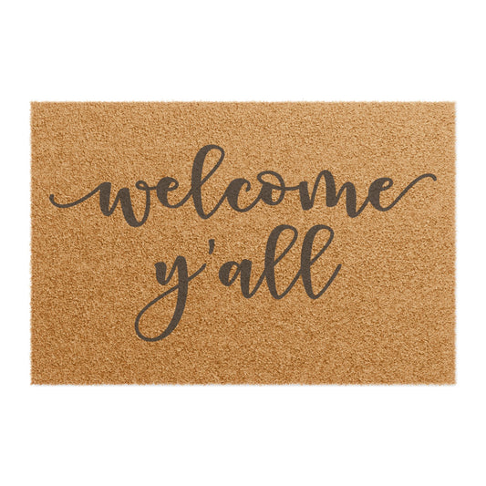 Welcome Y'all Coconut Fiber Doormat