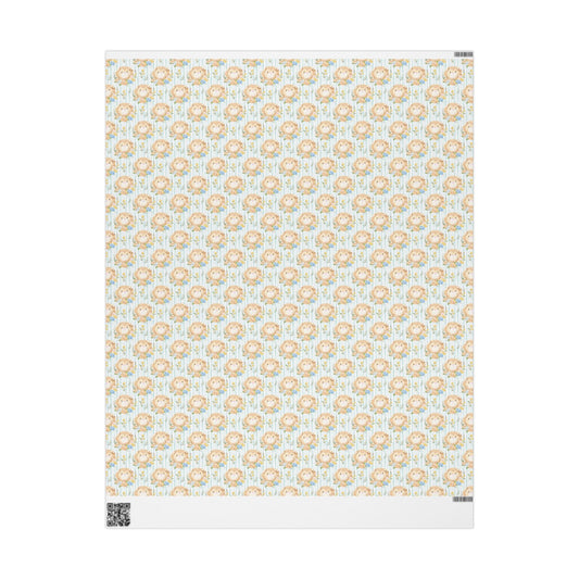 Lions in Bloom Wrapping Paper