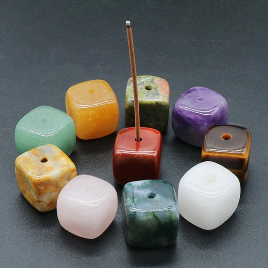 Natural Crystal Agate Stone Square Incense Holder