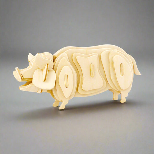 3D Wooden Animal Puzzle Horse, Dinosaur, Elephant, Kangaroo, Swan