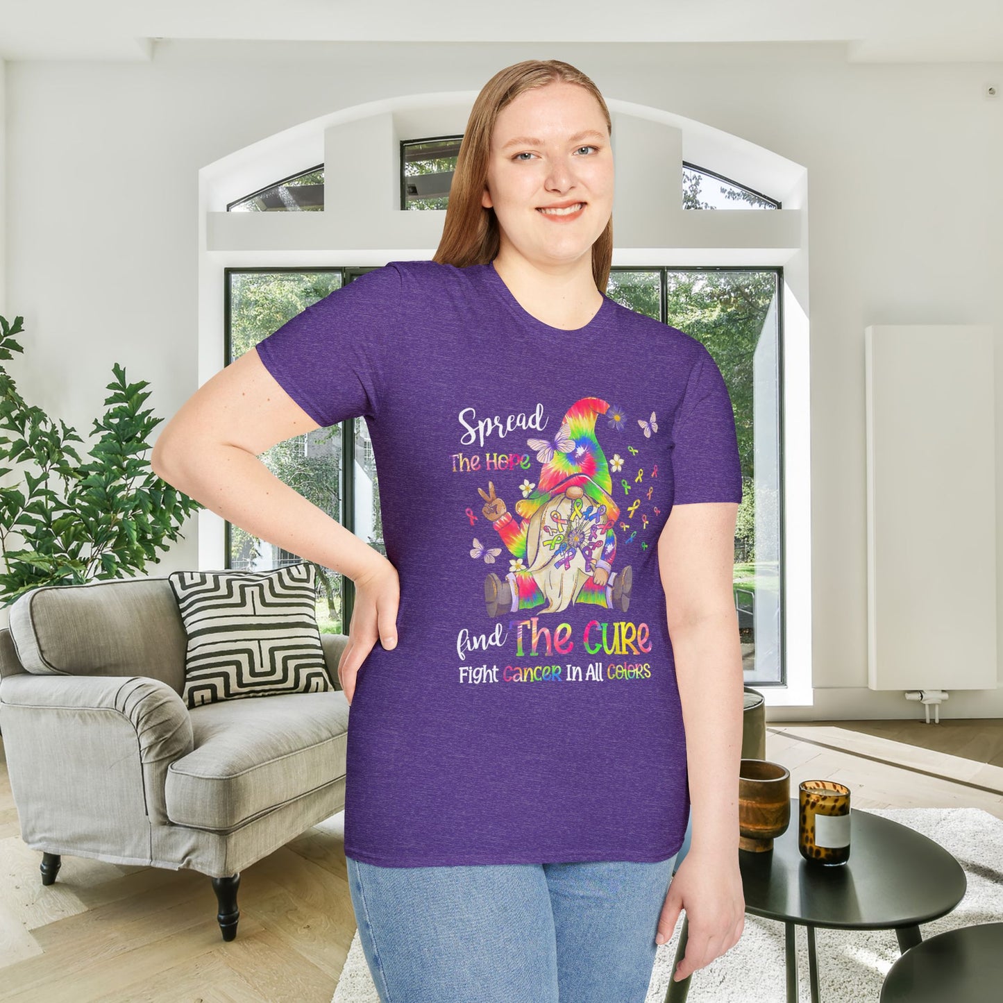 Gnome Spread the Hope Find the Cure All Colors 17 Adult T-shirt