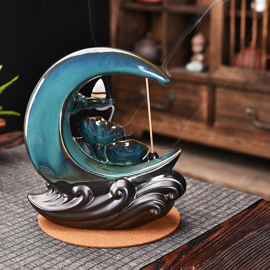 Moon Backflow Waterfall Incense Burner