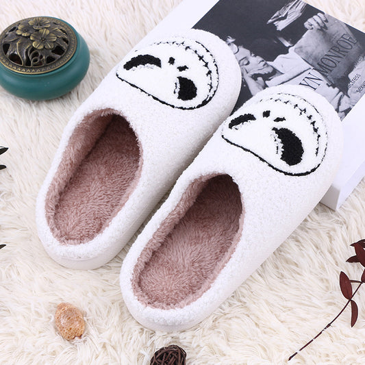 Jack Skellington-Like Cozy Halloween Slippers