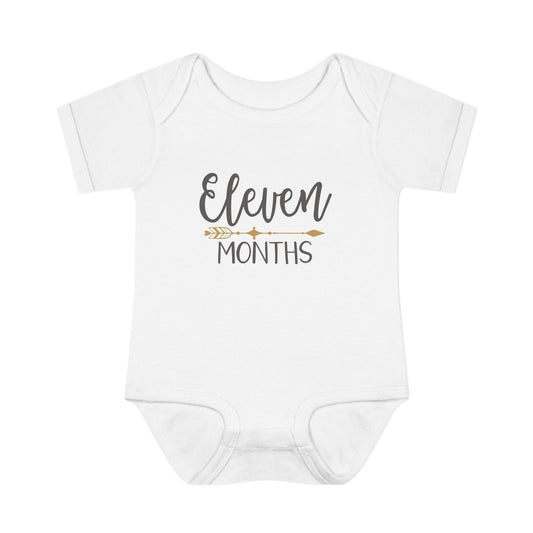 Golden Arrow Milestone Baby Bodysuit-Eleven Months
