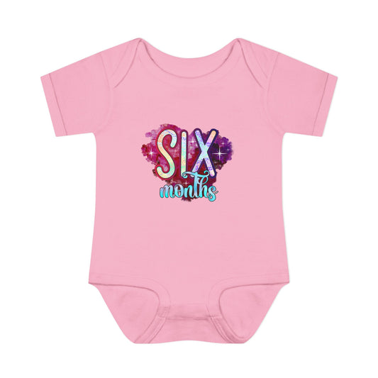 Stardust Baby Milestone Bodysuit-Six Months