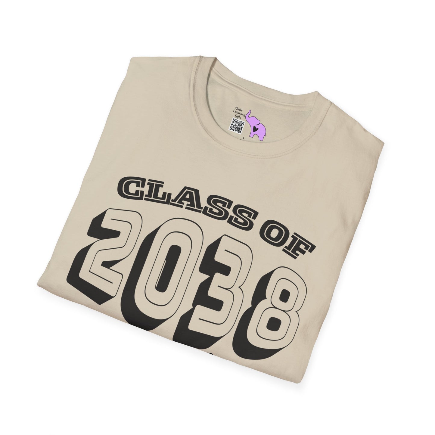 Class of 2038 Unisex Tshirt for 2025/26 Kindergarteners