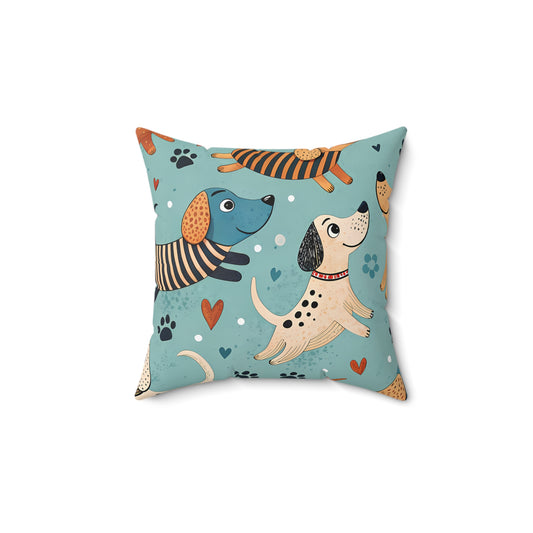 Dapper Doggies Throw Pillow