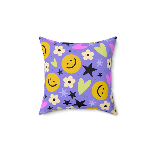 Happy Little Things Throw Pillow
