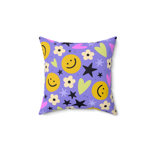 Happy Little Things Throw Pillow