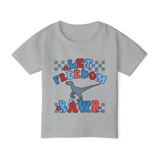 Let Freedom Rawr (Dinosaur) Heavy Cotton™ Toddler T-shirt