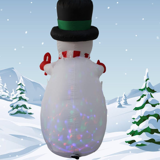6ft Kaleidoscope Light Inflatable Snowman Christmas Decoration