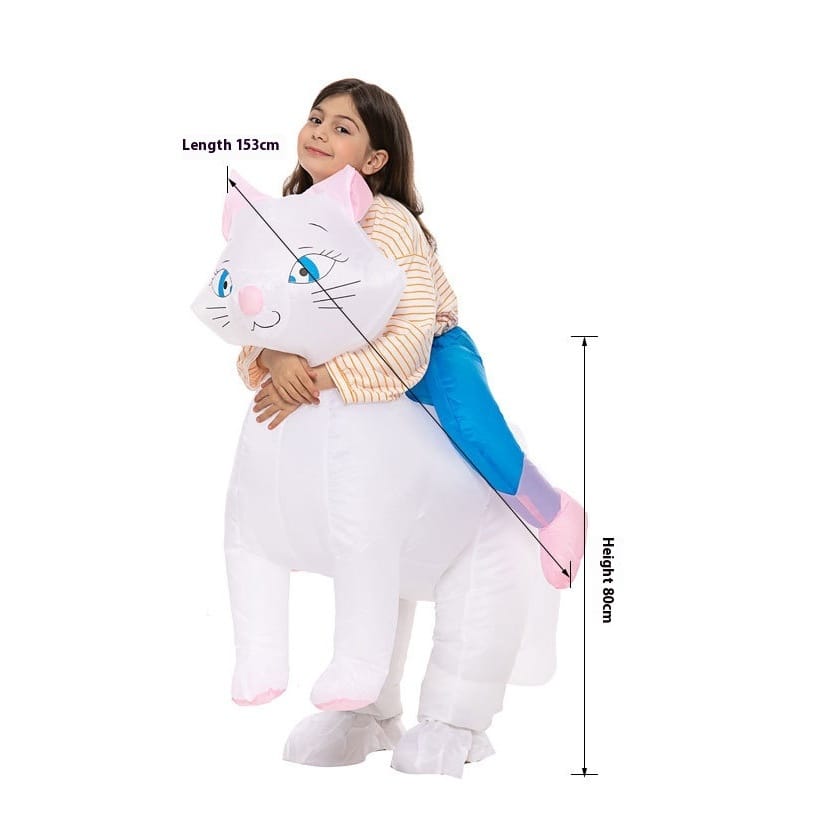 Kids Inflatable White Cat Costume